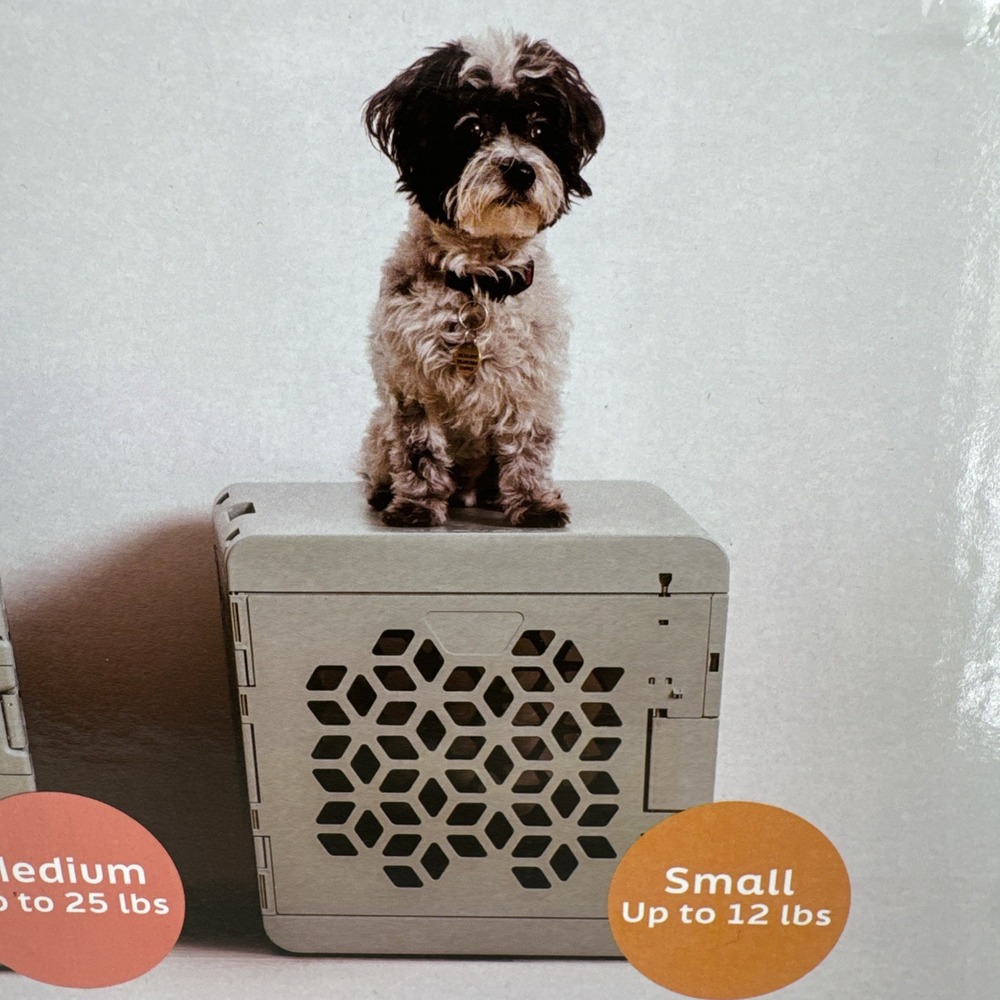 KindTail PAWD Cat and Dog Crate - S - Gray NEW Up To 12 Lbs With 2 Paws Pads